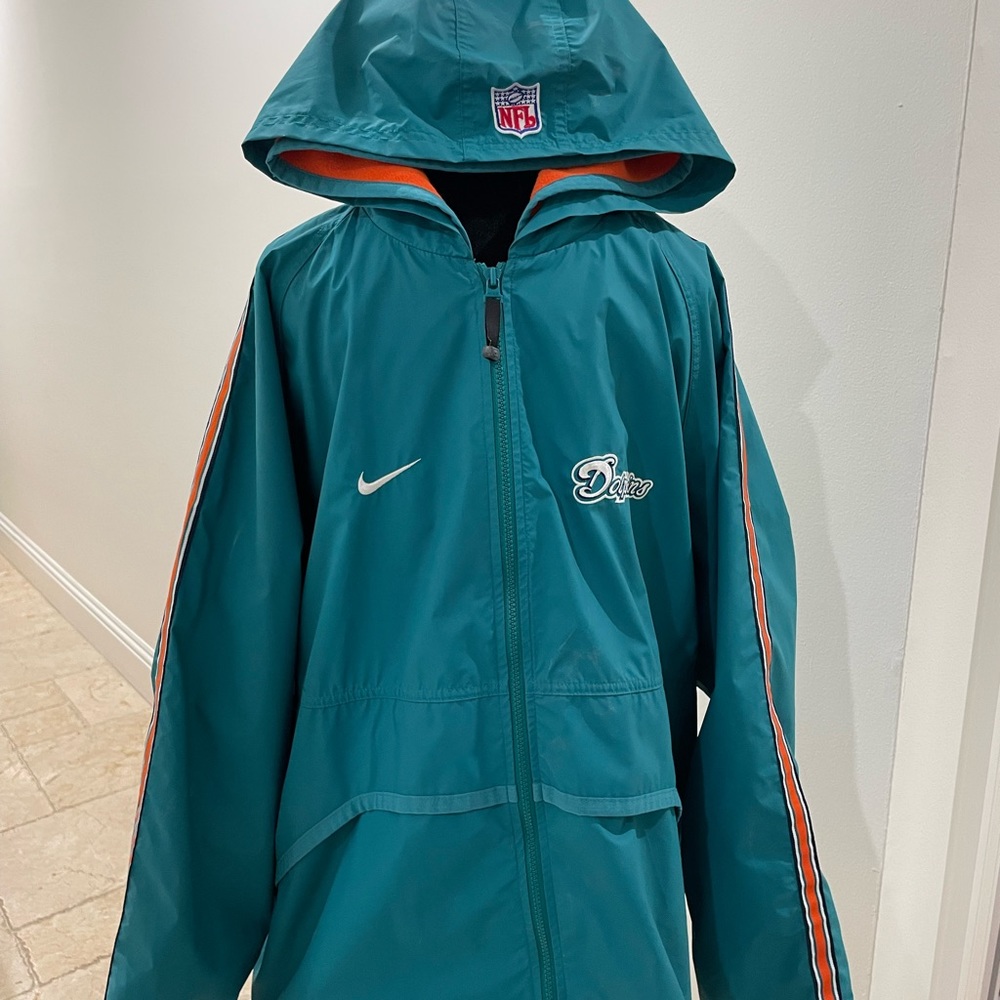 Miami Dolphins Nike NFL Pro Line Large Raincoat/ Windbreaker